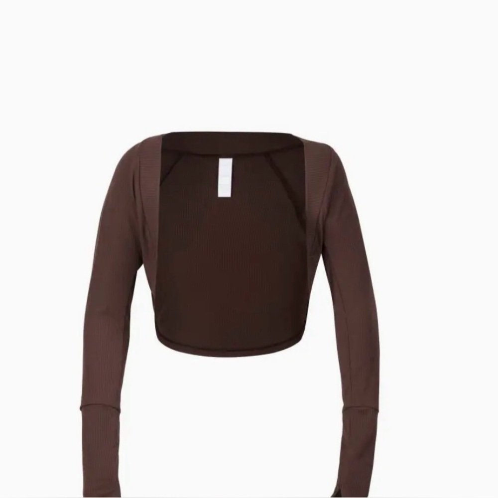 Vitality brown ribbed shrug size medium